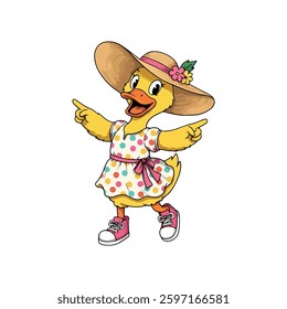Duck Dancing With Polka Dots Dress