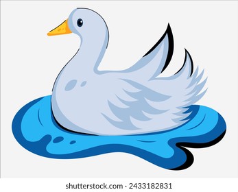 duck design with modern illustration concept style for badge farm agriculture sticker illustration