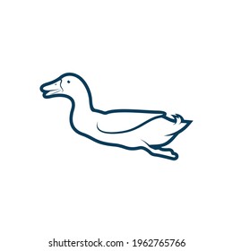 Duck design vector illustration, Creative Duck logo design concept template, symbols icons