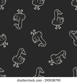 duck doodle seamless pattern background