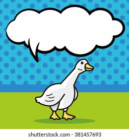 duck doodle, speech bubble