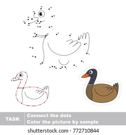 Duck. Dot to dot educational game for kids.
