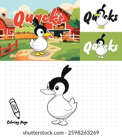 Duck Drawing Page Cute Funny