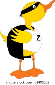 Duck dressed as Zorro