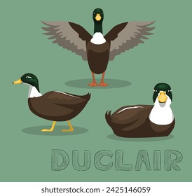 Duck Duclair Cartoon Vector Illustration
