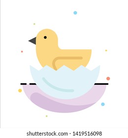 Duck, Egg, Easter Abstract Flat Color Icon Template