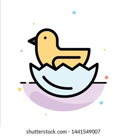Duck, Egg, Easter Abstract Flat Color Icon Template