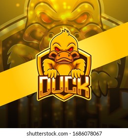 Duck esport mascot logo design	