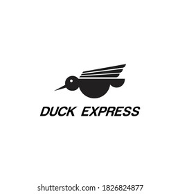 Duck Express Logo Vector Animal Design