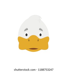 Duck face in cartoon style for children. Animal Faces Vector illustration Series