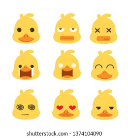 Duck face emotion set