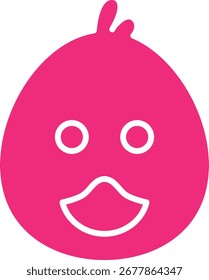 Ilustración de icono de Vector único de cara de pato