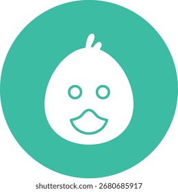 Ilustración de icono de Vector único de cara de pato
