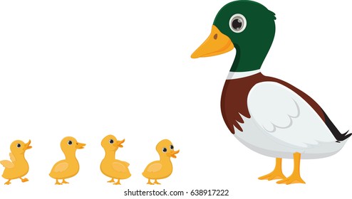 Duck family cartoon