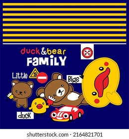 Duck Family Cartoon Vector Design