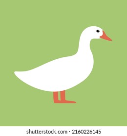 Duck, farm animal black icon, vector illustration