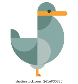 Duck farm bird in abstract modern geometric style. Creative concept design character. Vector illustration.