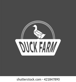 duck farm icon, vector duck silhouette, isolated duck