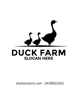 duck farm logo design template vector illustration