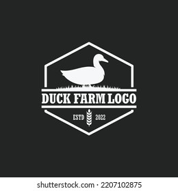 Duck farm logo vector. Cattle farm logo