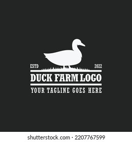 Duck farm logo vector. Cattle farm logo