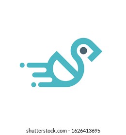 duck fast logo design vector template