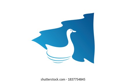 Duck and flag logo with modern style