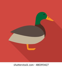 duck flat icon. You can be used duck icon for several purposes like: websites, UI, UX, print templates, promotional materials, info-graphics, web and mobile phone apps.