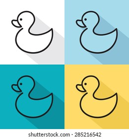 Duck flat vector icon