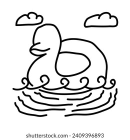 duck float of beach doodle illustration