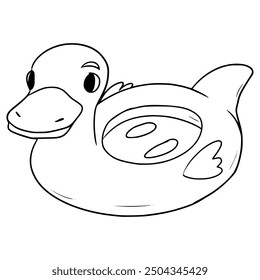 duck float illustration hand drawn outline vector