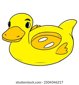 Duck Float illustration hand drawn Isolated on white