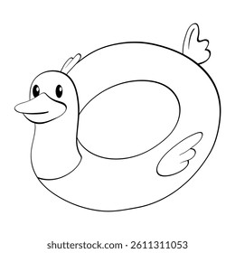 duck float style line cute doodle illustration