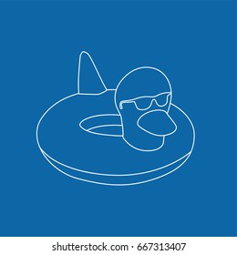 Duck floater icon, vector illustration design. Summer objects collection.