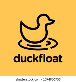 Duck Floating logo, duck & water logo
