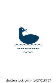 Duck floating on water logo