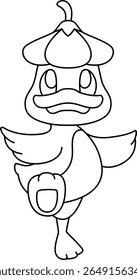 Duck Flower Animal Vector Graphic Art Illustration