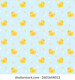 duck , flowers on blue background , fabric pattern , gift wrap , seamless pattern
