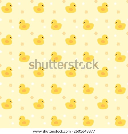 duck , flowers on yellow background , fabric pattern , gift wrap , seamless pattern