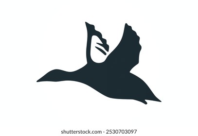 Duck Flying Silhouette vector art design