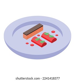 Duck food icon isometric vector. Goose cuisine. Gras pate