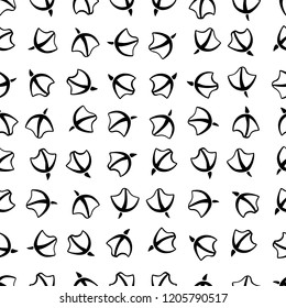 Duck foot prints. Vector illustration. Seamless pattern background. Bird footprint