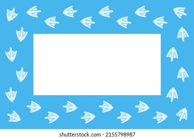 Duck footprint design vector frame.