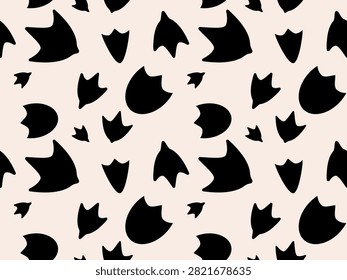 Duck footprint seamless pattern, goose paw foot print bg. Waterfowl bird trail, animal flipper feet step icon, flamingo or penguin leg stamp silhouette, duck or seagull footprints