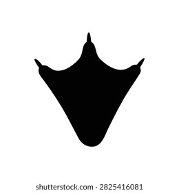 Duck footprint silhouette vector flat illustration design.
