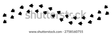 Duck Footprint Tracks Silhouette Vector for Bird Trail, Wildlife Tracking, and Nature Illustration