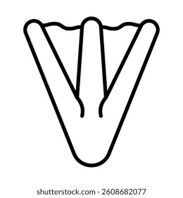 Duck Footprint Vector Line Icon Design