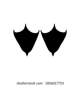 Duck footprints on white background