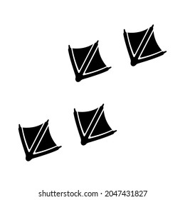 Duck footprints vector illustration isolated on white background