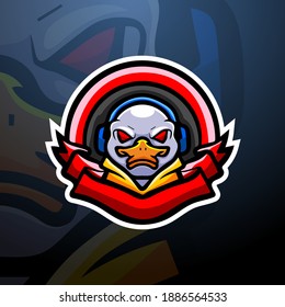Duck gaming mascot esport logo design